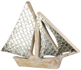 Διακοσμητικό Αντικείμενο Σκάφος Ξύλο Mango Φυσικά Χρώματα 30X3X24Cm 30X3X24Cm