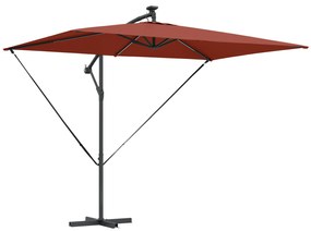 vidaXL Ομπρέλα Cantilever Banana Τερακότα 294 x 200 x 254 εκ.