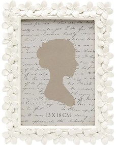 Κορνίζα Flores Πολυρεσίνη Λευκή 13x18εκ. - Λευκό