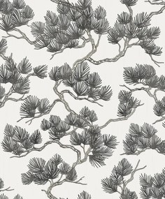 Ταπετσαρία τοίχου Wall Fabric Pine Tree Black-White WF121014 53Χ1005