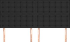 vidaXL Κεφαλάρι Μαύρο 200x5x118/128 εκ. από Συνθετικό Δέρμα