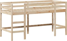 vidaXL Υπερυψ. Κρεβάτι 90x200 εκ. Μασίφ Πεύκο με Σκάλα / Οροφή