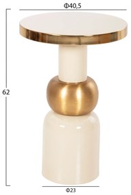 ΒΟΗΘΗΤΙΚΟ ΤΡΑΠΕΖΑΚΙ AMBUR HM4238.03 ΜΕΤΑΛΛΟ ΣΕ ΕΚΡΟΥ-ΧΡΥΣΟ Φ40,5x62Υ εκ.