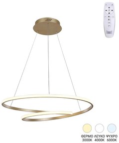 Φωτιστικό οροφής Rexon led μέταλλο χρυσό Φ49x12εκ 49x49x12 εκ.