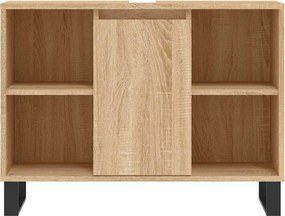 vidaXL Ντουλάπι Μπάνιου Sonoma Δρυς 80 x 33 x 60 εκ. από Επεξεργ. Ξύλο