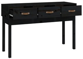 vidaXL Τραπέζι Κονσόλα Μαύρος 114x40x75 εκ. από Μασίφ Ξύλο Πεύκου