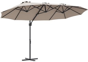vidaXL Ομπρέλα κήπου τύπου καντίλας Taupe 372 x 198 x 253 εκ