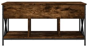 vidaXL Τραπεζάκι Σαλονιού Καπνιστή Δρυς 100x55x50 εκ. Επ. Ξύλο/Μέταλλο