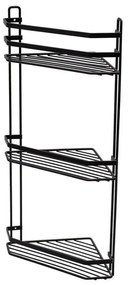 ESTIA ΕΤΑΖΕΡΑ ELEGANT ΜΕΤΑΛΛΙΚΗ ΓΩΝΙΑΚΗ 3 ΘΕΣΕΩΝ 54x28x18cm ΜΑΥΡΗ