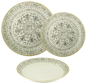 Σερβίτσιο Πιάτων Πορσελάνης Vintage Μπεζ – Σετ για 6 άτομα - 18τμχ - Oriana Ferelli