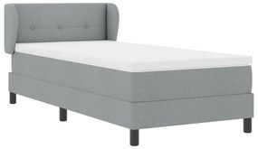 vidaXL κρεβάτι με ελατήριο και στρώμα  Γκρι ανοιχτό 90x190 εκ Υφασμάτινο