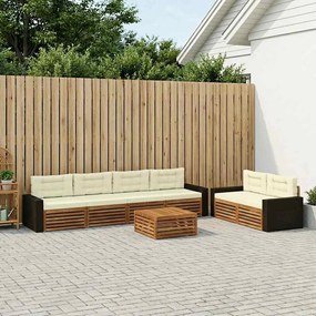 vidaXL Σειρά Καναπέ Εξωτερικού 7 pcs Φυσικό και Κρέμα Πολυεστέρας