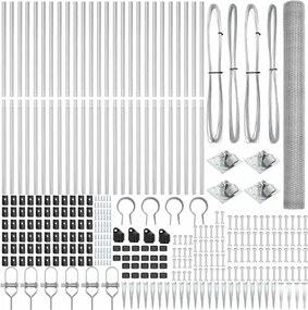 vidaXL Στύλος Περιφράξεων Ασημί 50 x 1,6 m (25 mm δίχτυ) Ατσάλι