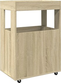 vidaXL Τρόλεϊ Μπαρ Sonoma Δρυς 60x39,5x89 εκ. Επεξ. Ξύλο