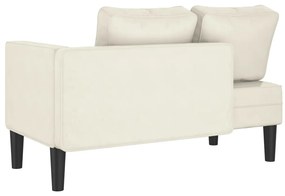 vidaXL Ανάκλιντρο Κρεμ Υφασμάτινο με Βελούδινο