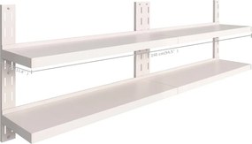 vidaXL Ράφια Τοίχου 2 Επιπέδων 2 τεμ. 240 x 30 εκ. Ανοξείδωτο Ατσάλι