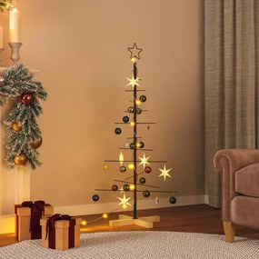 vidaXL Χριστουγεννιάτικο Δέντρο Μαύρο 120 εκ. Μέταλλο με Ξύλινη Βάση