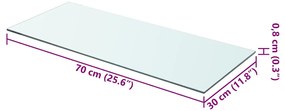 vidaXL Ράφια Πάνελ 2 τεμ. Διάφανα 70 x 30 εκ. Γυάλινα