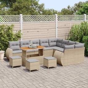 vidaXL Σετ Καναπέ Κήπου 13 pcs Μπεζ συνθετικό ρατάν