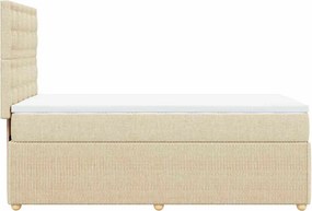 vidaXL Κρεβάτι Boxspring με Στρώμα Κρεμ 80 x 200 εκ. Υφασμάτινο