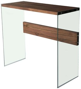 Κονσόλα Niagara 552NOS1901 91x37x80cm Walnut Wood, Glass
