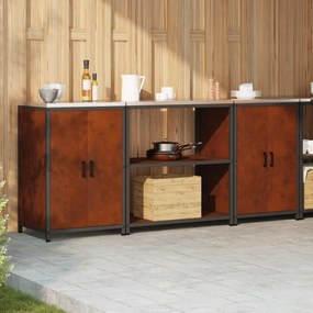 vidaXL Σετ Αποθήκευσης Κουζίνας HATTEM 3 pcs Σκ rusty Ατσάλι