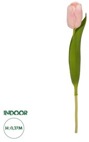 GloboStar® Artificial Garden PINK TULIP BRANCH 21200 Τεχνητό Διακοσμητικό Κλαδί Ροζ Τουλίπα Y37cm