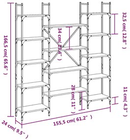 ΒΙΒΛΙΟΘΗΚΗ SONOMA ΔΡΥΣ 155,5X24X166,5 ΕΚ. ΕΠΕΞΕΡΓΑΣΜΕΝΟ ΞΥΛΟ 838859