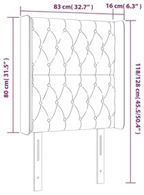 Κεφαλάρι Κρεβατιού LED Σκούρο Μπλε 83x16x118/128εκ. Βελούδινο - Μπλε