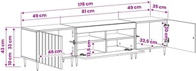 vidaXL 5 Τεμάχια LED Τηλεοπτικού Ντουλαπιού Artisan Δρυς