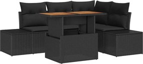 vidaXL Σετ Καναπέ Κήπου με αποθήκευση 5 pcs Μαύρο Πολυ ράταν