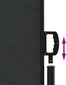 vidaXL Σκίαστρο Πλαϊνό Συρόμενο Μαύρο 180 x 1200 εκ.