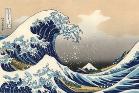 Αφίσα Η Μεγάλη Κύμη έξω από την Καναγκάβα, Katsushika Hokusai