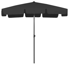 vidaXL Ομπρέλα Θαλάσσης Μαύρη 200 x 125 εκ.
