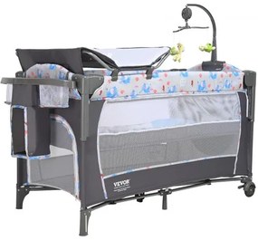 VEVOR Baby Bassinet, 77 lbs Load Capacity, Easy to Fold Portable Baby Bassinet Bedside Sleeper with Storage Basket and Wheels, Baby Cradle Bedside Crib with Mosquito Net for Infant Newborn Girl Boy