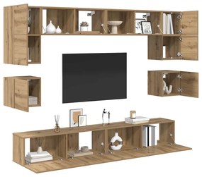 vidaXL Σετ επίπλου τηλεόρασης 8 pcs artisan δρυς 100 x 30 x 30 cm