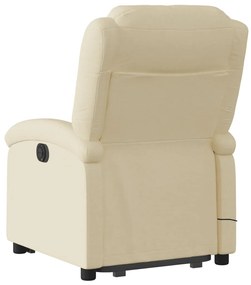 vidaXL Πολυθρόνα Μασάζ Ανακλινόμενη με Ανύψωση Κρεμ Υφασμάτινη