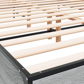 vidaXL Πλαίσιο Κρεβατιού Γκρι Sonoma 150x200 εκ. Επεξ. Ξύλο &amp; Μέταλλο