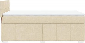 vidaXL Κρεβάτι Boxspring με Στρώμα Κρεμ 80 x 200 εκ. Υφασμάτινο