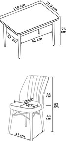 Dining Table &amp; Chairs Set (5 Pieces) Arp - White, Mustard White
Mustard