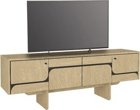 Έπιπλο τηλεόρασης Lava rota oak-ανθρακί 150x35x51εκ