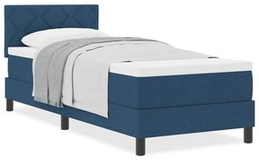 vidaXL Κρεβάτι box spring με στρώμα με στρώμα Μπλε 80 x 200 cm ύφασμα