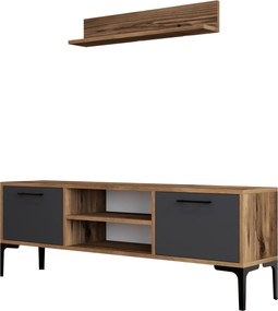 Σύνθεση Τηλεόρασης Καρυδί / Ανθρακί ODRIN 140x30x48