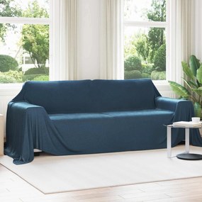 vidaXL Κουβέρτα Σκούρο μπλε 350 x 270 εκ. Μαλλί
