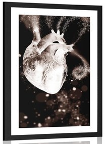 Αφίσα με παρπαστού Καρδιές σε ενδιαφέρον σχέδιο - 20x30 silver