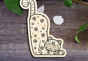 Σετ των 2 Intra απο ξύλο plywood Χρώμα wenge 3mm-4mm πάχος - Γάτα αποκριών Δίασταση 20x20 cm INTRAFABR-21707311