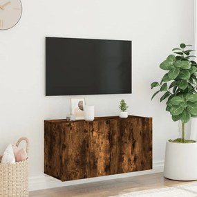 vidaXL Ντουλάπι Τοίχου Τηλεόρασης Καπνιστή Δρυς 60 x 30 x 41 εκ.