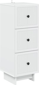 vidaXL Ντουλάπι με Συρτάρια Λευκό 33 x 34,5 x 90 εκ Επεξεργασμένο Ξύλο