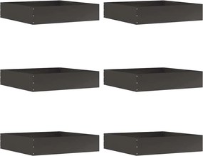 vidaXL Περίγραμμα γκαζόν 6 pcs Μαύρο 60 x 60 x 13 εκ Ατσάλι