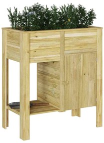 vidaXL Ανυψωμένο Κρεβάτι Κήπου με Αποθήκη 85x46x96 εκ. από Ξύλο Πεύκου.